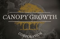 FILE PHOTO: A sign featuring Canopy Growth Corporation's logo is pictured at their facility in Smiths Falls, Ontario, Canada, January 4, 2018/File Photo