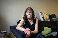 Colleen Frank, a 74-year old mother, is photographed at her current rental apartment, in Chilliwack, B.C. on February 28, 2024. (Jennifer Gauthier/The Globe and Mail)


