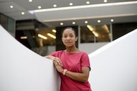 Dr. Aisha Lofters poses for a photograph in the Women’s College Hospital in Toronto, Friday April 26, 2024. (Christopher Katsarov/The Globe and Mail)