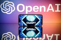 Rhis file photo taken on Jan. 23 in Toulouse, southwestern France shows screens displaying the logos of OpenAI and ChatGPT.