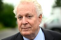 Jean Charest speaks to reporters in Ottawa, on Wednesday, Aug. 3, 2022. THE CANADIAN PRESS/Justin Tang