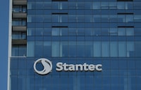 Logo of Stantec Inc., an international professional services company in the design and consulting industry. 
On Monday, 9 August 2021, in Edmonton, Alberta, Canada. (Photo by Artur Widak/NurPhoto)NO USE FRANCE