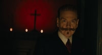 Kenneth Branagh as Hercule Poirot in 20th Century Studios' A HAUNTING IN VENICE. Photo courtesy of 20th Century Studios. © 2023 20th Century Studios. All Rights Reserved.