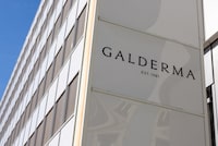 A logo of skin care company Galderma is pictured on the company's offices in Lausanne, Switzerland, March 13, 2024.