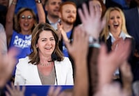 United Conservative Party Leader Danielle Smith attends an election campaign rally in Calgary, Alta., Thursday, May 25, 2023. THE CANADIAN PRESS/Jeff McIntosh