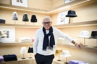 Joe Mimran, co-owner of Tilley, poses for a photograph at a store in Toronto, on Saturday Feb. 18, 2023. (Christopher Katsarov/The Globe and Mail)