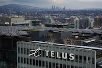 Telus Corporation headquarters is seen in downtown Vancouver, on January 19, 2023. Shares of Telus International Inc. were trading down almost 30 per cent late-morning on the Toronto Stock Exchange after it slashed its growth guidance for the year. The company, which Telus Corp. spun off in 2021 but is still the controlling shareholder, says it expects revenue in the range of US$2.7 billion and US$2.73 billion and growth of between one and two per cent for the year, excluding its WillowTree acquisition. THE CANADIAN PRESS/Darryl Dyck