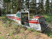 A decades-old plane wreckage that made headlines this week,  shown in a handout photo taken north of Kamloops, B.C., was actually a fuselage planted for training purposes. THE CANADIAN PRESS/HO-Fred Carey **MANDATORY CREDIT** 