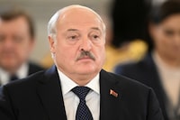 FILE PHOTO: Belarusian President Alexander Lukashenko attends a meeting of the Supreme Eurasian Economic Council in Moscow, Russia May 25, 2023. Sputnik/Ilya Pitalev/Kremlin via REUTERS