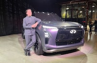 Alfonso Albaisa, senior vice-president for global design at Nissan Motor Corp. stands beside the new Infiniti QX Monograph concept SUV at an event in Toronto Wednesday night before the 2024 Toronto auto show.