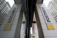 Postmedia signage is pictured at the head office in Toronto, on Wednesday, June 28, 2023. THE CANADIAN PRESS/Andrew Lahodynskyj