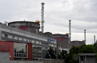 (FILES) A photo shows a view of the Russian-controlled Zaporizhzhia nuclear power plant in southern Ukraine on June 14, 2023. Russia on April 7, 2024, said Ukraine attacked the Moscow-controlled Zaporizhzhia Nuclear Power Plant with a drone, with the International Atomic Energy Agency (IAEA) urging restraint. (Photo by Olga MALTSEVA / AFP) (Photo by OLGA MALTSEVA/AFP via Getty Images)
