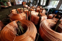 FILE PHOTO: Copper rods are seen at Truong Phu cable factory in northern Hai Duong province, outside Hanoi, Vietnam, August 11, 2017. REUTERS/Kham/File Photo