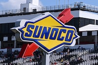 LONG POND, PENNSYLVANIA - JULY 21: A general view of Sunoco signage and the grandstands during practice for the NASCAR Xfinity Series Pocono 225 at Pocono Raceway on July 21, 2023 in Long Pond, Pennsylvania. (Photo by Logan Riely/Getty Images)