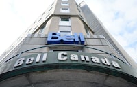 Bell Canada signage is pictured in Ottawa on Wednesday Sept. 7, 2022. BCE Inc. is seeking multiple orders from the federal telecommunications regulator amid its dispute with Rogers Communications Inc. over wireless access on Toronto's subway network.THE CANADIAN PRESS/Sean Kilpatrick
