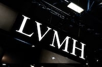 The logo of LVMH is seen at the Viva Technology conference dedicated to innovation and startups at Porte de Versailles exhibition center in Paris, France, June 15, 2023. REUTERS/Gonzalo Fuentes/File Photo