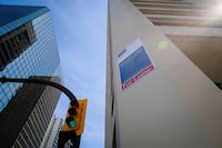 It’s poised to be another challenging year for office real estate investment trusts, but some money managers say there could be some decent entry points for some companies in the beaten-down sector for long-term investors. Office space available in downtown Calgary, Alta., Wednesday, April 13, 2016. THE CANADIAN PRESS/Jeff McIntosh