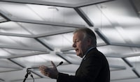 Former Bank of Canada governor Stephen Poloz has won the National Business Book Award this year. Poloz delivers a keynote address to a business conference, Thursday, November 24, 2022 in Ottawa. THE CANADIAN PRESS/Adrian Wyld