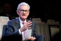 Federal Reserve Chairman Jerome Powell speaks at a meeting of the Economic Club of New York, Thursday, Oct. 19.