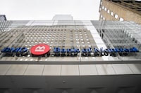 A new survey finds Canadian business leaders increasingly see climate change plans as good for their bottom line. The survey by BMO of 700 small and medium business leaders in Canada and the U.S. found that 62 per cent of those north of the border see a climate change plan as good for business. Bank of Montreal signage is pictured in the financial district in Toronto, Friday, Sept. 8, 2023. THE CANADIAN PRESS/Andrew Lahodynskyj