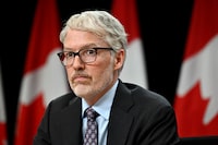 Privacy Commissioner of Canada Philippe Dufresne participates in a news conference on their investigation into Aylo, formerly MindGeek, at the National Press Theatre in Ottawa, on Thursday, Feb. 29, 2024. THE CANADIAN PRESS/Justin Tang