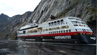 Grand views are common when sailing on Hurtigruten's ship up the Western fjords of Norway.  Norway cruise