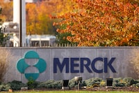 FILE PHOTO: Signage is seen at the Merck & Co. headquarters in Kenilworth, New Jersey, U.S., November 13, 2021. REUTERS/Andrew Kelly/File Photo