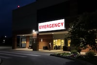 The emergency room entrance is shown at the Northumberland Hills Hospital in Cobourg, Ontario on Tuesday Sept. 21, 2021. The pressure on Ontario's hospitals is expected to worsen in the coming weeks as more staff are forced off the job due to COVID-19 and admissions due to the virus climb, the head of the province's hospital association said, calling it a dire situation. THE CANADIAN PRESS/Doug Ives