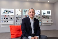 Tony Staffieri, CEO of Rogers, sits for a photo while visiting the flagship store in Toronto on Friday October 21 2022.