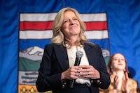 Leader of the NDP Rachel Notley gives her concession speech in Edmonton on Monday May 29, 2023. The Canadian Press has projected a United Conservative Party
majority government in Alberta.
THE CANADIAN PRESS/Jason Franson