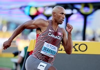 FILE PHOTO: Athletics - World Athletics Championships - Men's 400 Metres - Decathlon - Hayward Field, Eugene, Oregon, U.S. - July 23, 2022 Canada's Damian Warner in action during his heat REUTERS/Lucy Nicholson/File Photo