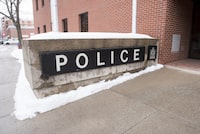 The Fredericton Police Force building on Queen Street is shown on Friday February 5, 2021.&nbsp;Police in New Brunswick say they are investigating whether damage to a Fredericton synagogue was "targeted hostility." THE CANADIAN PRESS/Stephen MacGillivray