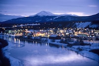 For the promotion of Yukon tourism only. Whitehorse waterfront; Yukon River 

Whitehorse, waterfront, winter, Yukon River