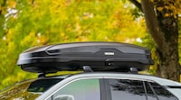 The Yakima SkyBox NX 18 is one example of a roof-mounted cargo box.