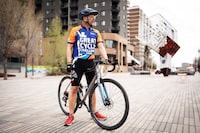 Martin Wilkins who is participating in the Great Cycle Challenge this summer for the third time in Calgary, Alberta May 8, 2024. The event raises money for cancer research and treatment for children. Todd Korol/The Globe and Mail