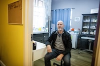 Dale Guenter, a physician at The Hub, a drop-in resource centre for people experiencing homelessness, poses for a photograph in the clinic in Hamilton Ontario on October 27, 2023.
Carlos Osorio for The Globe and Mail