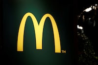 A McDonald's logo is pictured during the International Agriculture Fair (Salon International de l'Agriculture) at the Porte de Versailles exhibition centre, in Paris, France, February 27, 2024. REUTERS/Benoit Tessier