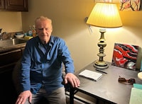 Walter Gillespie poses for a photo in his apartment in Saint John, N.B. on Tuesday, Jan. 9, 2024. Innocence Canada says Walter Gillespie, 80, died Friday morning in his home in Saint John, N.B. THE CANADIAN PRESS/Hina Alam