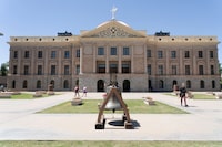 FILE PHOTO: Arizona State Capitol is seen in Phoenix, Arizona, U.S. April 9, 2024. Arizona's Supreme Court revived a law dating to 1864 that bans abortion in virtual all instances. REUTERS/Go Nakamura/File Photo