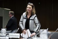 Information Commissioner Caroline Maynard prepares to appear at the Standing Committee on Access to Information, Privacy and Ethics, in Ottawa, on Tuesday, March 7, 2023. THE CANADIAN PRESS/Justin Tang