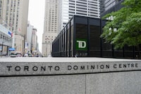 Canada’s financial intelligence agency says it has levied a $9.2-million penalty against The Toronto-Dominion Bank for non-compliance with money laundering and terrorist financing measures as the bank also faces compliance investigations in the U.S. TD Bank and Toronto Dominion Centre signage is pictured in the financial district in Toronto, Friday, Sept. 8, 2023. THE CANADIAN PRESS/Andrew Lahodynskyj
