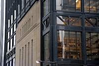 The Art Deco facade of the original Toronto Stock Exchange building is seen on Bay Street in Toronto in January of 2019.