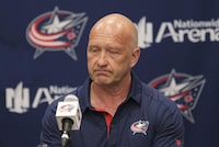 FILE - Columbus Blue Jackets general manager Jarmo Kekalainen appears during a news conference about the death of goaltender Matiss Kivlenieks, Wednesday, July 7, 2021, in Columbus, Ohio. The Columbus Blue Jackets have fired general manager Jarmo Kekalainen. President of hockey operations John Davidson made the move Thursday, Feb. 15, 2024, midway through Kekalainen’s 11th full season on the job.(Adam Cairns/The Columbus Dispatch via AP, File)