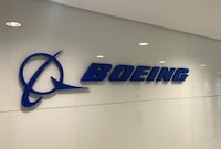 A Boeing logo is seen at the company's technology and engineering center in Sao Jose dos Campos, Sao Paulo state, Brazil October 10, 2023. REUTERS/Gabriel Araujo/ File Photo