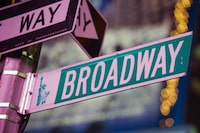 FILE - This Jan. 19, 2012 file photo shows a Broadway street sign in New York.  Fans of show tunes are getting another place to get their fix now that iHeartRadio has launched a Broadway channel and digital hub. iHeartRadio Broadway on Monday started offering streaming music from Broadway shows and a companion website will offer news, videos, interviews and podcasts. (AP Photo/Charles Sykes, File)