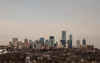 The city of Edmonton skyline is shown on Feb. 15, 2023. THE CANADIAN PRESS/Jason Franson