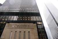 The Art Deco facade of the original Toronto Stock Exchange building is seen on Bay Street in Toronto in January of 2019.