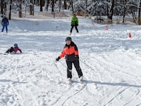 Rasha Mourtada learns to ski at Mont Sutton in Sutton, Quebec. 
Photo courtesy of Rasha Mourtada