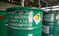Barrels with uranium oxide are stored at the Ulba Metallurgical Plant in the northeastern industrial city of Oskemen (Ust-Kamenogorsk), Kazakhstan May 26, 2017.