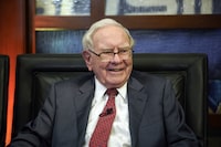 FILE - Berkshire Hathaway Chairman and CEO Warren Buffett smiles during an interview in Omaha, Neb., May 7, 2018. Buffett's company has increased its investments in five major Japanese trading houses to give Berkshire Hathaway control of 7.4% of each of those conglomerates. Buffett disclosed the new investments Tuesday, April 11, 2023, in interviews with Nikkei and CNBC while he is visiting Tokyo this week to meet with executives at the Japanese companies. (AP Photo/Nati Harnik, File)